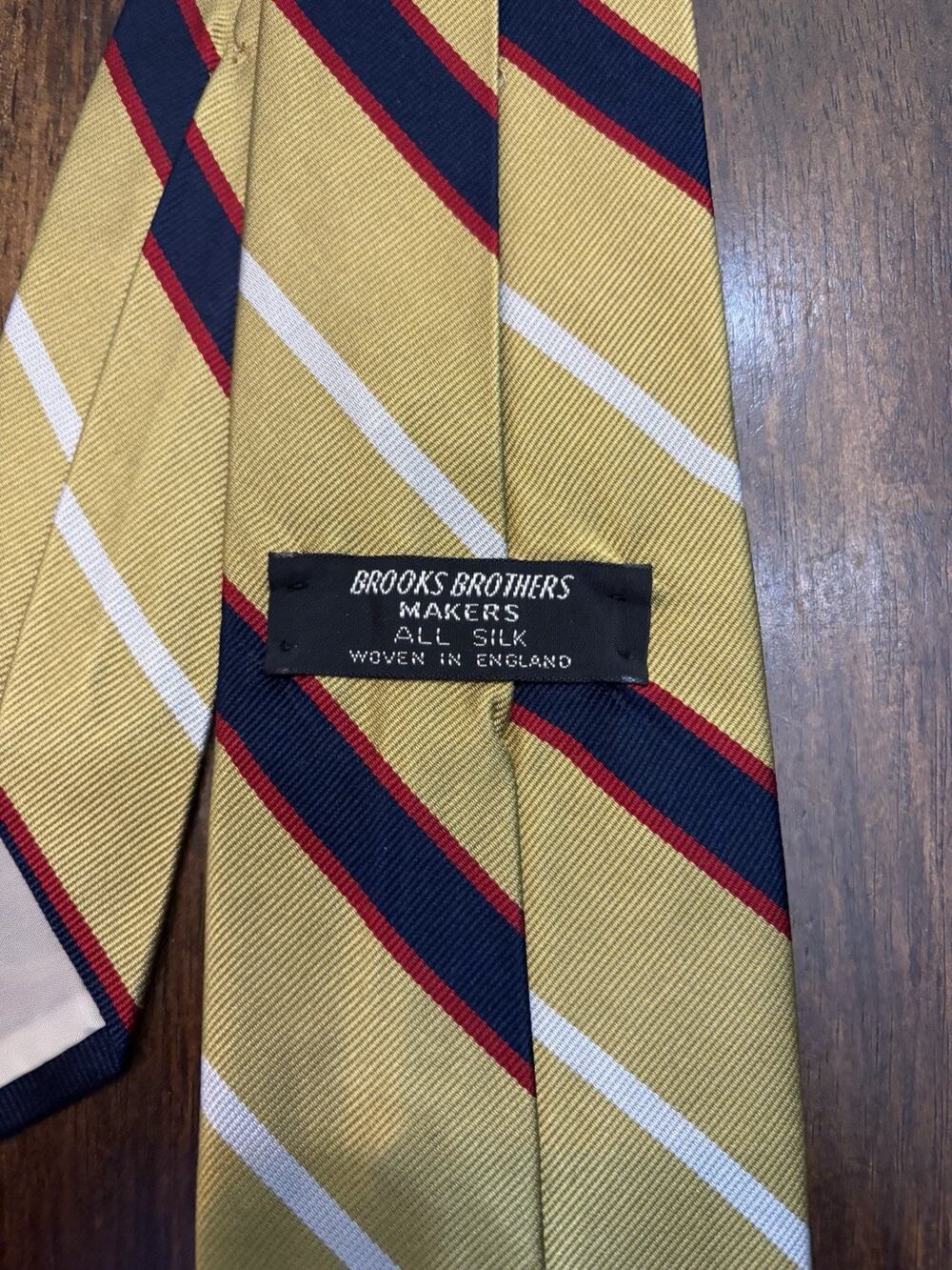 Vintage Brooks Brothers Mens Tie, gold Stripes, Repp Silk